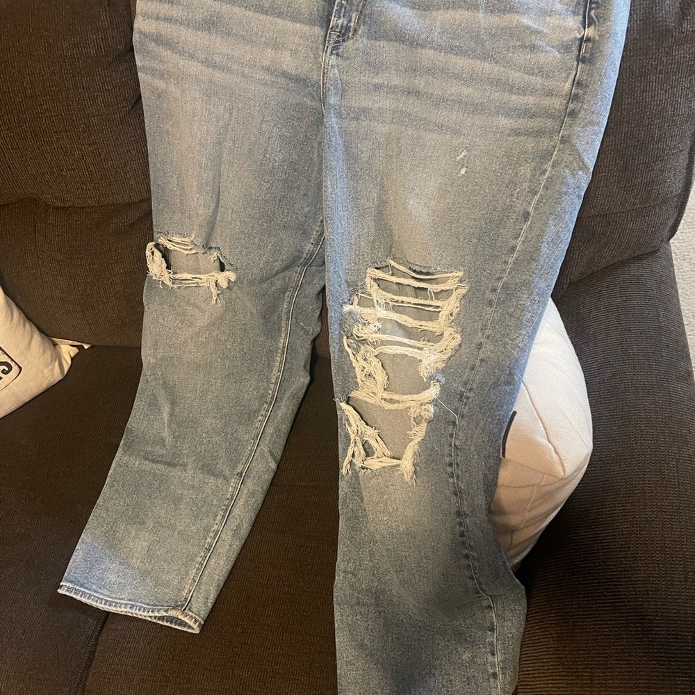 Light Blue High Rise Ripped Jeans - Picture 2 of 5
